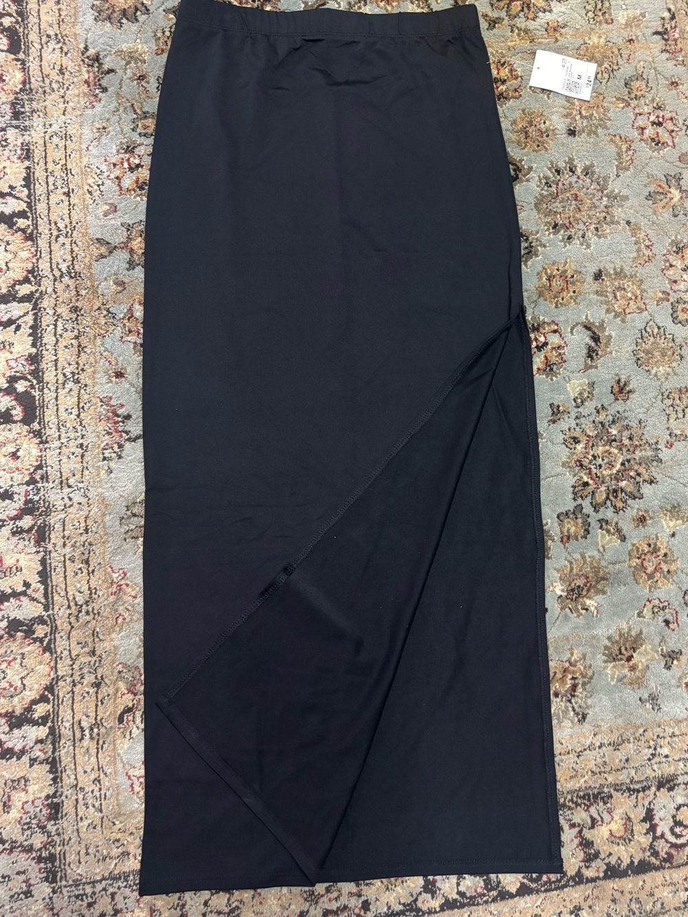 NWT Black Women's Long Side Slit Skirt